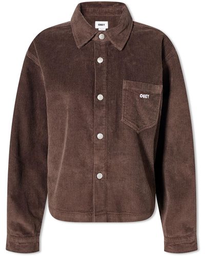 Obey Marilyn Cord Shirt Java - Brown