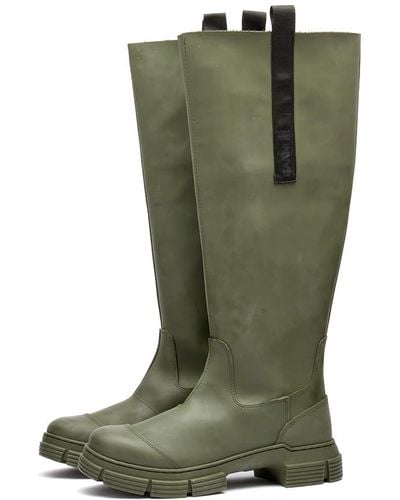 Ganni Recycled Rubber Country Boot - Green