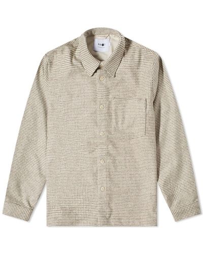 NN07 Peter Houndstooth Wool Overshirt - Gray