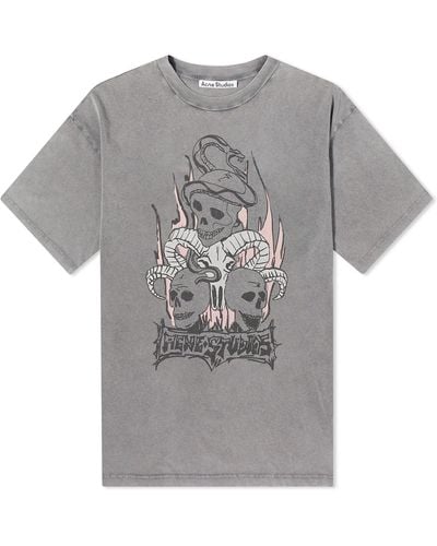 Acne Studios Edra Skull T-Shirt - Grey