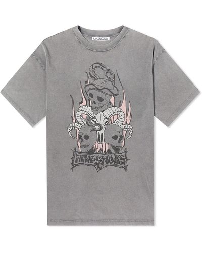 Acne Studios Edra Skull T-Shirt - Gray