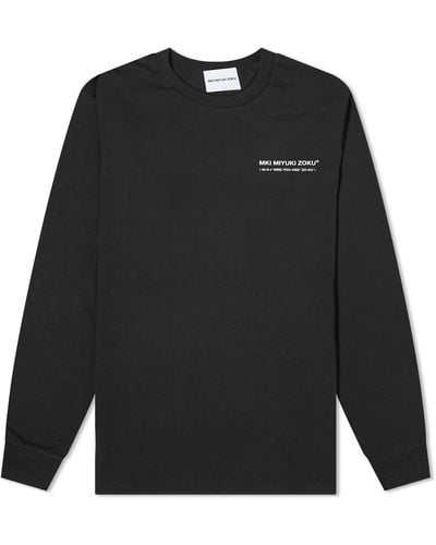 MKI Miyuki-Zoku Long Sleeve Phonetic T-Shirt - Black