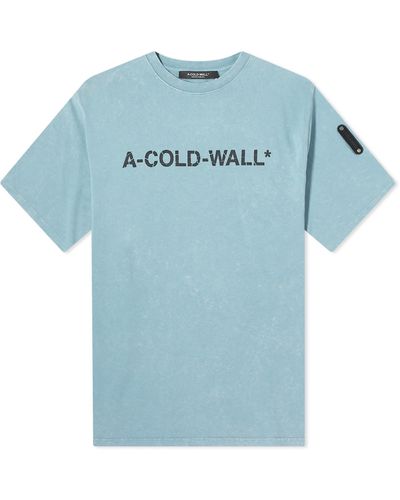 A_COLD_WALL* Overdye Logo T-Shirt - Blue