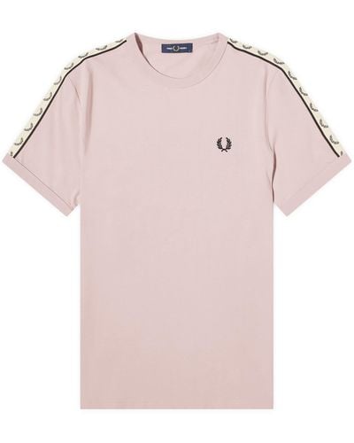 Fred Perry Contrast Tape Ringer T-Shirt - Pink