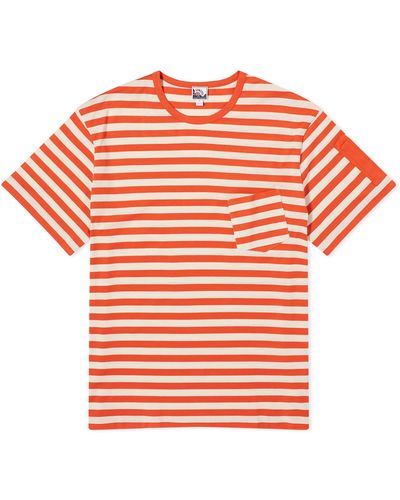 Sunspel X Nigel Cabourn Stripe Pocket T-Shirt - Orange