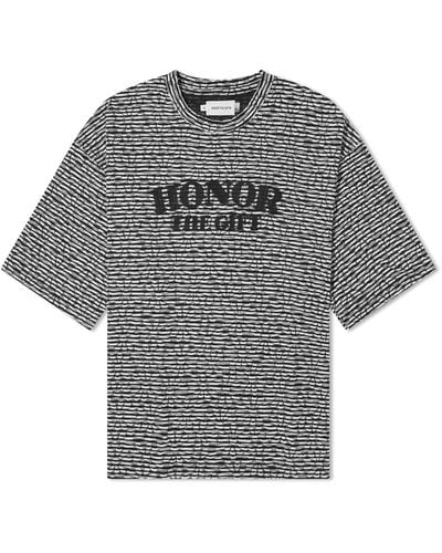 Honor The Gift Stripe Box T-Shirt - Grey