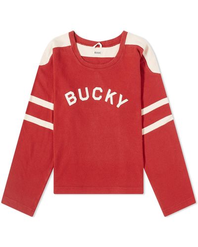Bode Bucky Long Sleeve T-shirt - Red