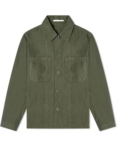 Norse Projects Tyge Cotton Linen Overshirt - Green