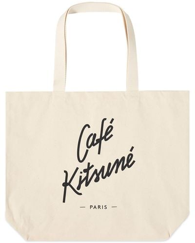 Maison Kitsuné Cafe Kitsuné Tote Bag - Natural