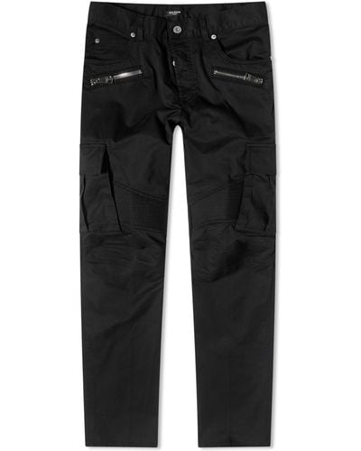 Balmain Cargo Biker Jeans - Black
