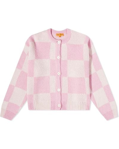 Stine Goya Ash Checkerboard Cardigan - Pink