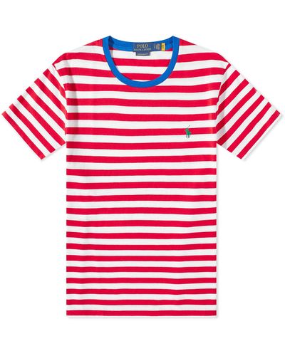 Polo Ralph Lauren Stripe Custom Fit T-Shirt - Red