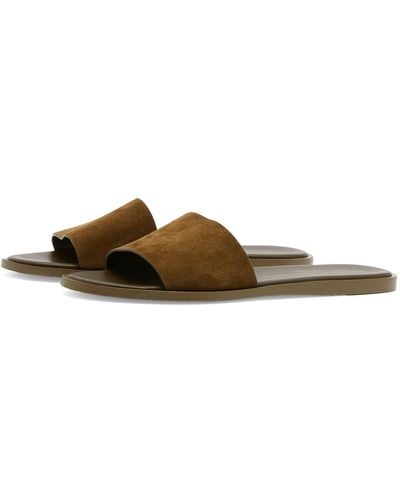 Common Projects By Common Projects Suede Slides - Brown