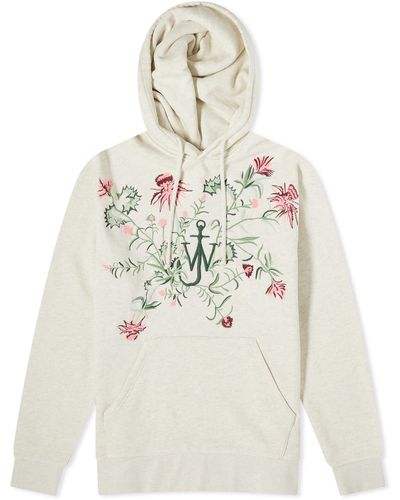 JW Anderson Pol Thistle Embroidery Hoodie - White