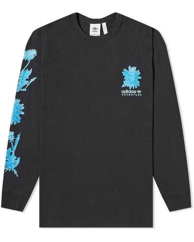 adidas Long Sleeve Adventure Floral T-Shirt - Black
