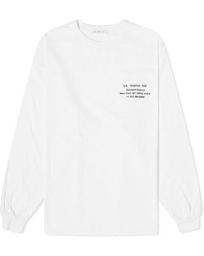 S.K. Manor Hill Long Sleeve Biz T-Shirt Cotton - White