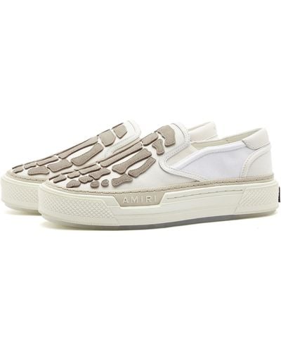 Amiri Skell Skeleton-appliqué Leather Low-top Trainers - White