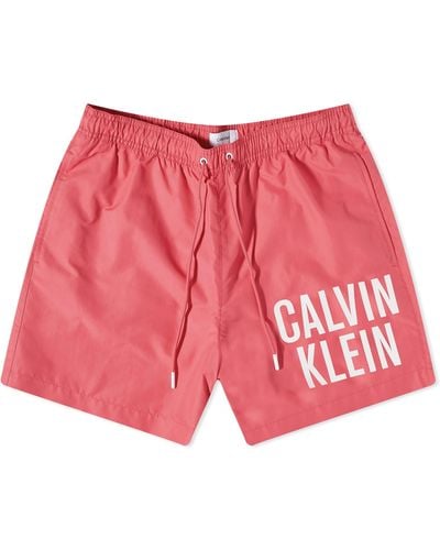 Calvin Klein Large Logo Swim Short - Red