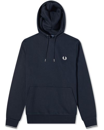 Fred Perry Tipped Popover Hoodie - Blue