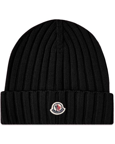 Moncler Logo Beanie Hat - Black