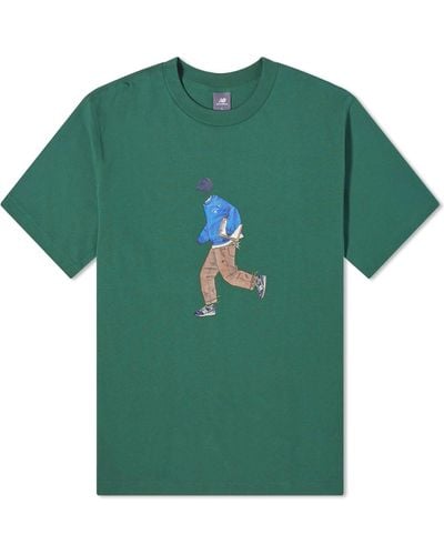 New Balance Nb Athletics Sport Style Relaxed T-Shirt - Green