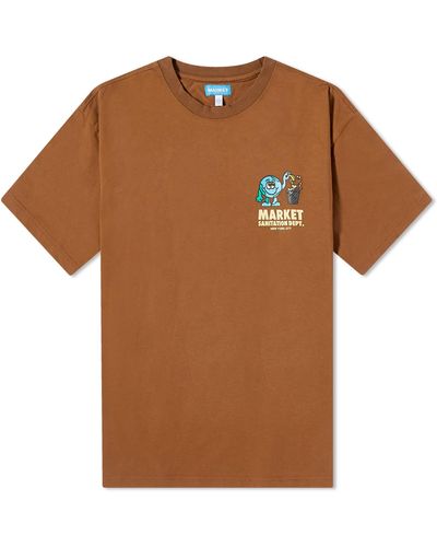 Market Sanitation Dept T-Shirt - Brown