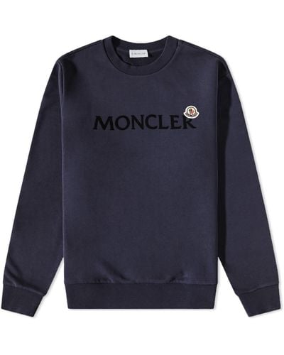 Moncler Trademark Logo Crew Sweat - Blue