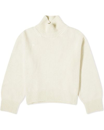 PANGAIA Recycled Cashmere Knit Chunky Turtleneck Jumper - White