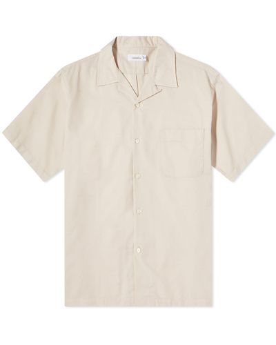 Nanamica Short Sleeve Open Collar Panama Shirt - Natural