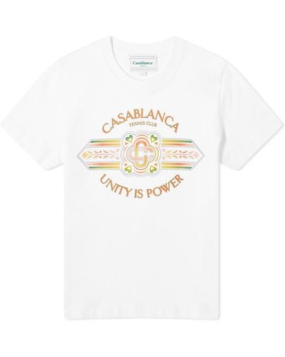 Casablancabrand Unity Power Printed Fitted T-Shirt - White