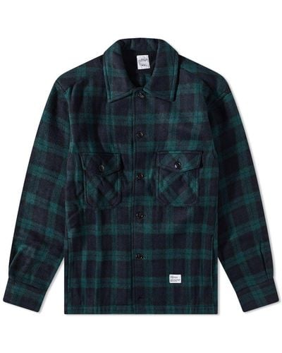 Bedwin And The Heartbreakers Vronsky Check Shirt Jacket - Blue