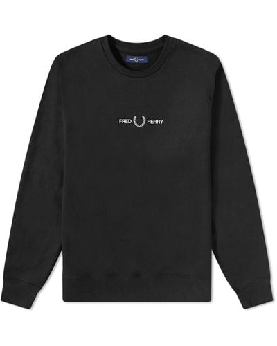 Fred Perry Embroidered Sweat - Blue