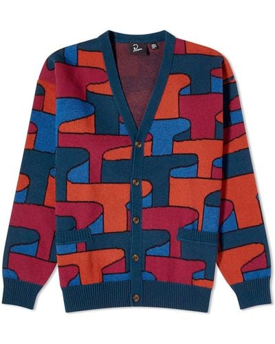 by Parra Crayons All Over Knit Cardigan - Blue