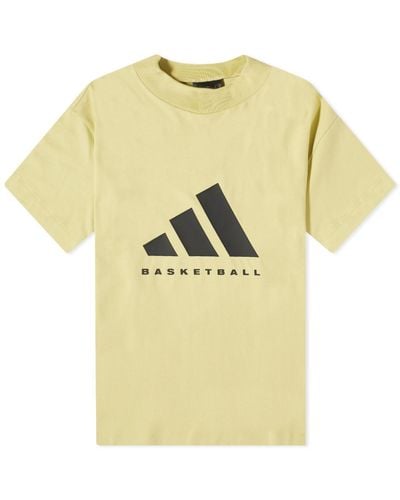 adidas Basketball Logo T-Shirt - Yellow