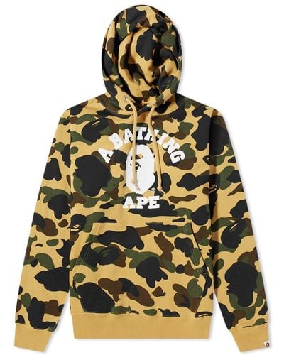 A Bathing Ape 1st Camo College Pullover Hoody - Yellow