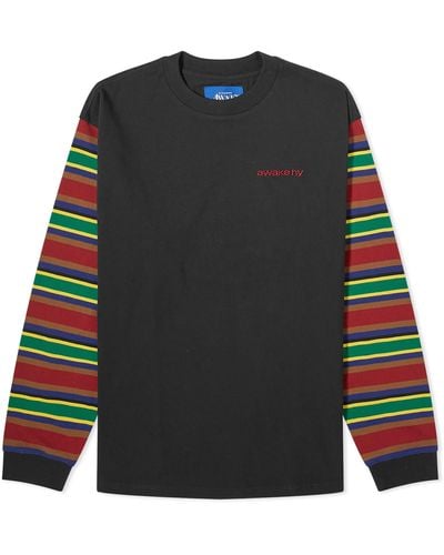 AWAKE NY Long Sleeve 94 Stripe T-Shirt - Multicolour