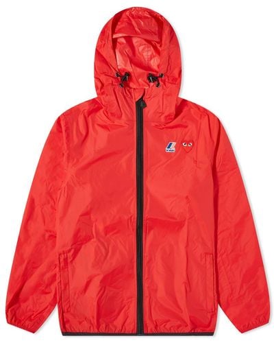 COMME DES GARÇONS PLAY X K-Way Full Zip Packable Jacket - Red