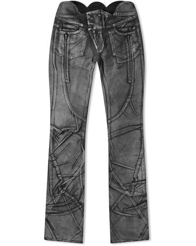 OTTOLINGER Big Waistband Drape Denim Jeans/ Paint - Gray