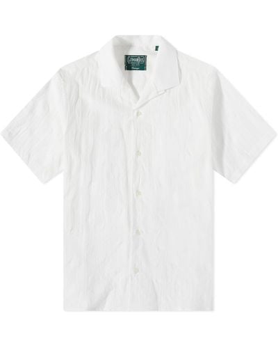 Gitman Vintage Short Sleeve Camp Collar Panama Shirt - White