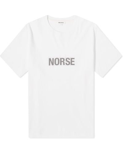 Norse Projects Jakob Organic Interlock Grid Print T-Shirt - White