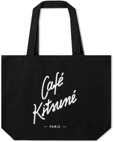 Maison Kitsuné Cafe Kitsuné Tote Bag - Black