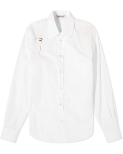 Alexander McQueen Dragonfly Wing Printed Harness Shirt - White