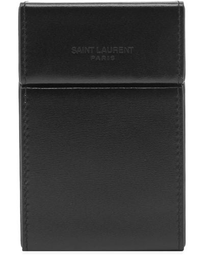 Saint Laurent Leather Cigarette Box - Black