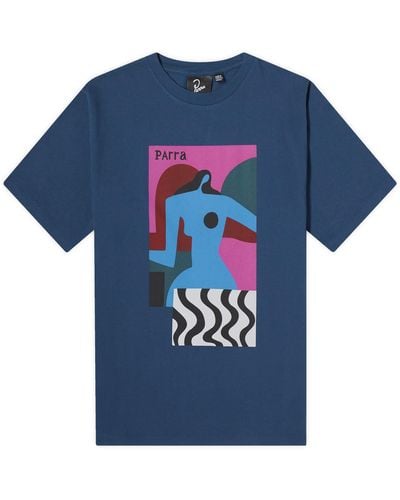 by Parra Distortion Table T-Shirt - Blue