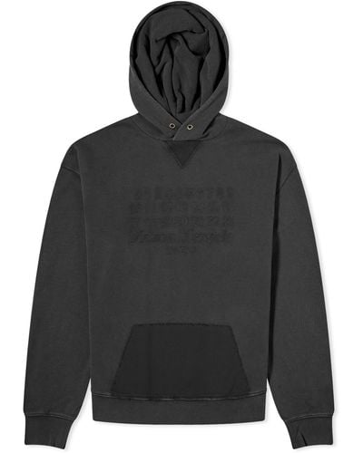 Maison Margiela Tonal Number Logo Hoodie - Black