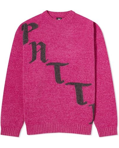 PATTA Chenille Crew Neck Sweater Fuchsia - Pink