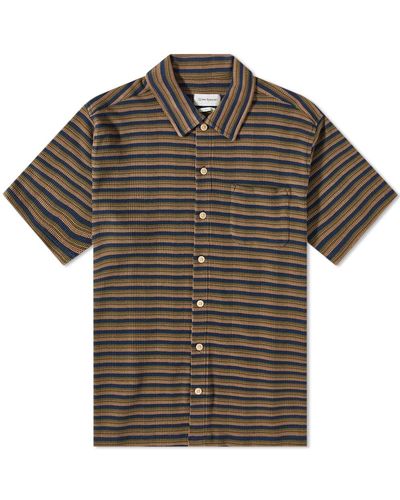 Oliver Spencer Riviera Short Sleeve Jersey Shirt - Brown