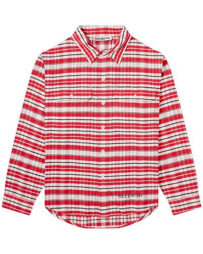 Cole Buxton Ss24 Flannel Check Shirt - Red