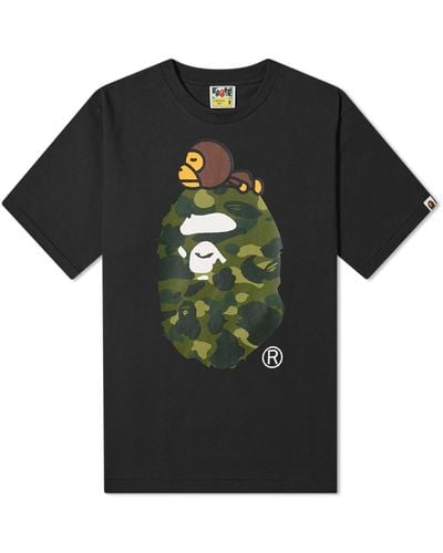 A Bathing Ape Colour Camo Milo On Big Ape T-Shirt X - Black