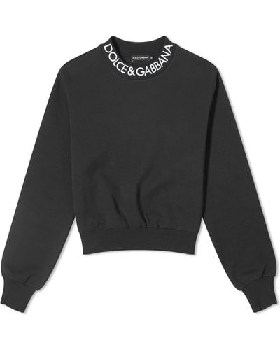 Dolce & Gabbana Collar Logo Sweatshirt - Black